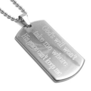 CLASSIC STAINLESS STEEL ENGRAVABLE 2" (50MM) DOG TAG.